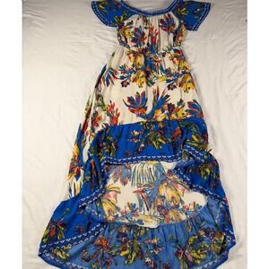 Flying Tomato Floral Off Shoulder Maxi DressSz Small Boho Ruffle sleeve